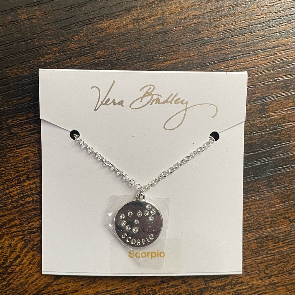 Vera Bradley Scorpio Necklace,‎ Silver Tone, NWT